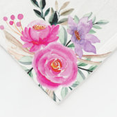 75歳の誕生日ピンクフローラフリースブランケット フリースブランケット (角)