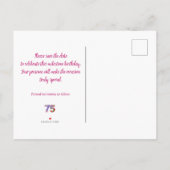 75歳の誕生日フローラモダンの保存 案内ポストカード (裏面)