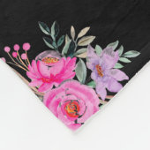 75歳の誕生日ブラックピンクフローラフリースブランケット フリースブランケット (角)