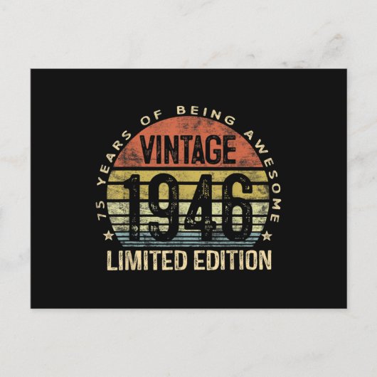 75歳の誕生日プレゼント ヴィンテージ1946 ポストカード (正面)