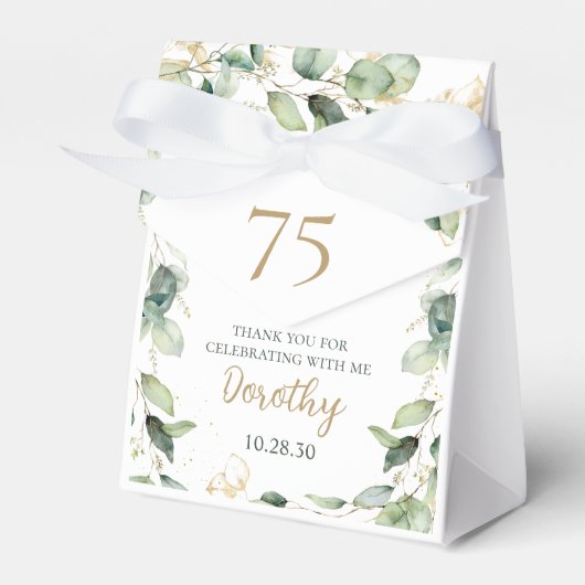 75歳の誕生日ユーカリの御礼 フェイバーボックス (正面サイド)