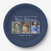 75歳の誕生日写真プレート ペーパープレート (正面)