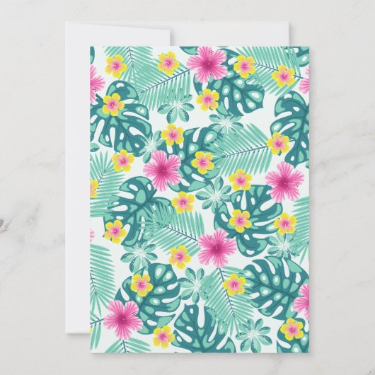 75歳の誕生日招待状トロピカルハワイパターン 招待状 (裏面)