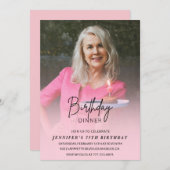 75歳の誕生日招待状誕生日夕食写真 招待状 (正面/裏面)