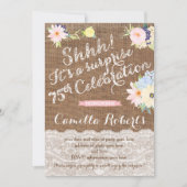 75歳の誕生日招待状、サプライズパーティー招待状 招待状 (正面)