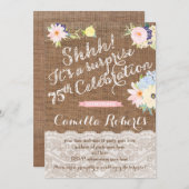 75歳の誕生日招待状、サプライズパーティー招待状 招待状 (正面/裏面)