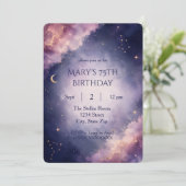 75歳の誕生日招待状|星空の夜 招待状 (スタンド正面)