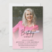 75歳の誕生日招待状 誕生日ディナーの写真 招待状 (正面)