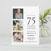 75歳の誕生日招待状 75年間愛されて 招待状 (スタンド正面)