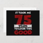 75歳の誕生日 おしゃれに見える 75th 誕生日 ポストカード (正面/裏面)
