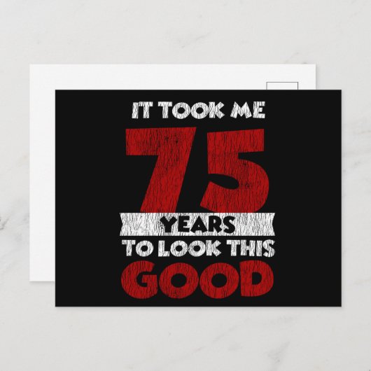 75歳の誕生日 おしゃれに見える 75th 誕生日 ポストカード (正面/裏面)
