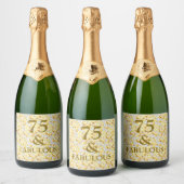 75歳の誕生日 スパークリングワインラベル (ボトル)
