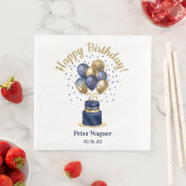 75歳の誕生日 ネイビーブルーの風船のケーキ (インサイチュ)