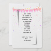 75歳の誕生日 ネオンサイン 黒の招待状 招待状 (裏面)