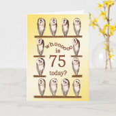 75歳の誕生日、奇妙なフクロカード。 カード (黄色い花)