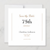 75歳の誕生日Save the Date マグネット招待状 (正面)