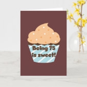 75歳は甘い誕生日Tシャツと贈り物 カード (黄色い花)