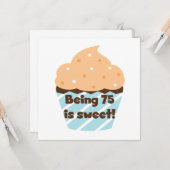 75歳は甘い誕生日Tシャツと贈り物 カード (正面/裏面インサイチュ)