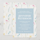 75歳エレガントの誕生日招待状フローラボホシック 招待状 (正面/裏面)