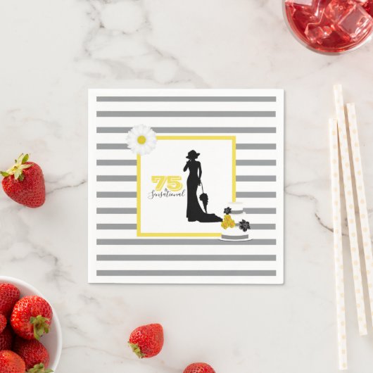 75歳エレガント&センセーショナル75歳の誕生日パーティー スタンダードカクテルナプキン (インサイチュ)