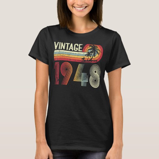 75歳オールドメンズヴィンテージ1948レトロ75位誕生 Tシャツ (正面)