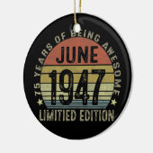 75歳ギフト1947年6月限定版75日 セラミックオーナメント (左)