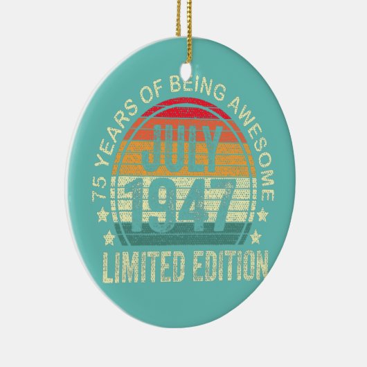 75歳ギフト1947年7月限定版75日 セラミックオーナメント (右)