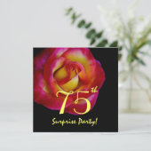 75歳サプライズ誕生日パーティー エレガントなローズ 招待状 (スタンド正面)