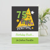75歳パーティー動物 – 75誕生日 招待状 (スタンド正面)