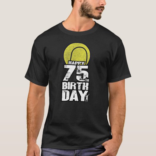 75歳ヴィンテージテニス75誕生日 Tシャツ (正面)