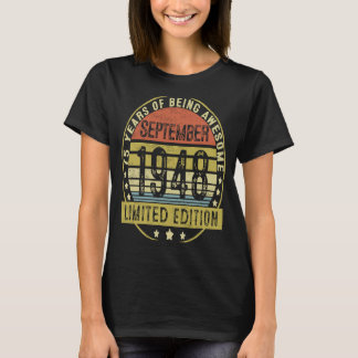 75歳ヴィンテージ1948年9月75誕生日 Tシャツ