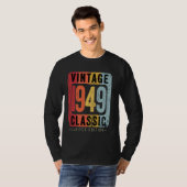 75歳ヴィンテージ1949 75番目の誕生日装飾 Tシャツ (正面フル)