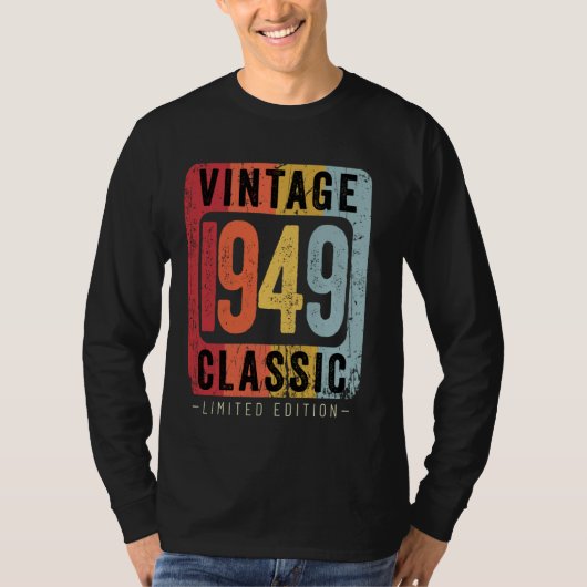 75歳ヴィンテージ1949 75番目の誕生日装飾 Tシャツ (正面)