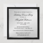 75歳誕生パーティーフォト招待状シルバーブラック 招待状 (裏面)