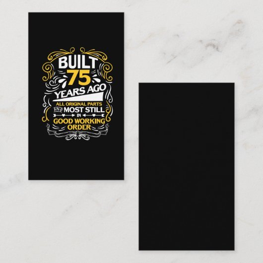 75歳誕生日プレゼント 名刺 (正面/裏面)