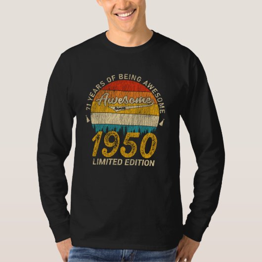 75歳1950レトロ75素晴らし番目の誕生日ギフト Tシャツ (正面)