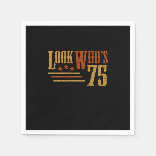 75歳75おもしろい歳誕生日 スタンダードカクテルナプキン (正面)