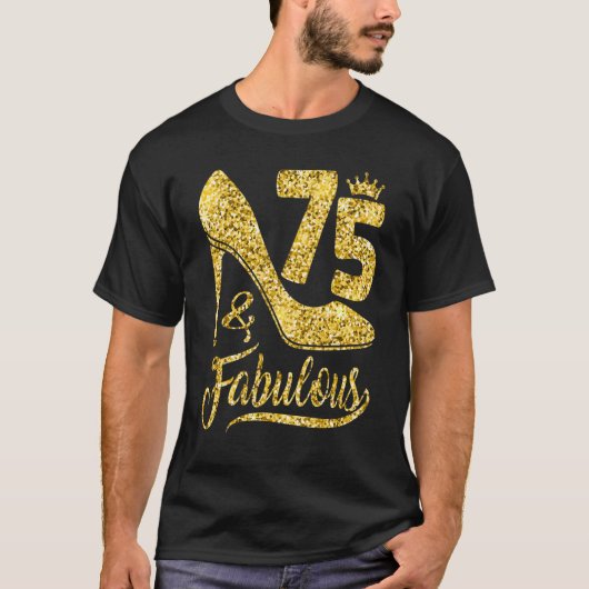 75歳75と素晴らしい75th誕生日クラウンシー tシャツ (正面)
