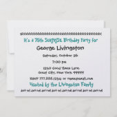 75歳 サプライズ 誕生日 ティール キャンドル 招待状 (裏面)