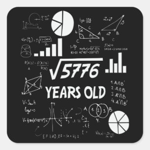 75歳Bday数学先生75th誕生日ギフト スクエアシール