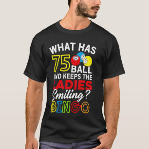 75球と女性の笑顔のビンを持つ保もの Tシャツ