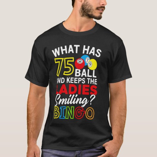 75球と女性の笑顔のビンを持つ保もの Tシャツ (正面)