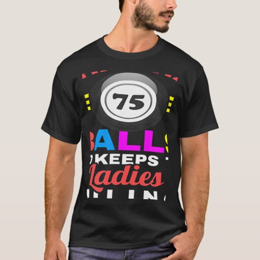 75球と女性の笑顔のビンを持つ保もの Tシャツ (正面)