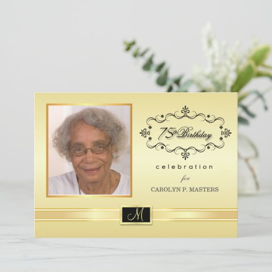 75番目のバースデーパーティ招待状と写真 招待状 (スタンド正面)