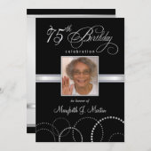 75番目のバースデーパーティ招待状と写真 招待状 (正面/裏面)