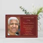 75番目のバースデーパーティ招待状-写真を追加 招待状 (スタンド正面)