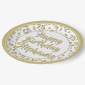 75番目のパーティー乱数パターン金ゴールド/白 ペーパープレート (アングル)