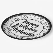 75番目のパーティー乱数パターン黒/白 ペーパープレート (アングル)