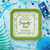 75番目のパーティー乱数パターン(緑/白) ペーパープレート (パーティー)