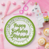 75番目のパーティー乱数パターン(緑/白) ペーパープレート (パーティー)